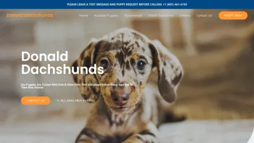 A screenshot of Donalddashchunds.com