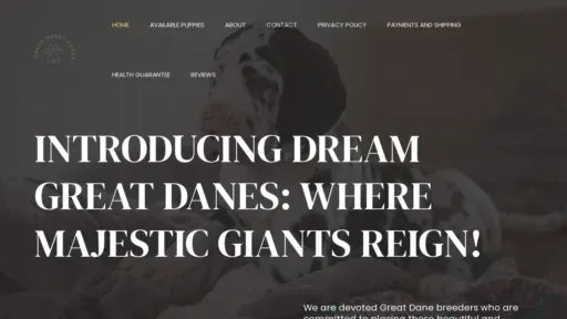 A screenshot of Dreamgreatdanes.com