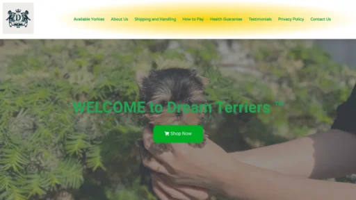 A screenshot of Dreamterriers.com