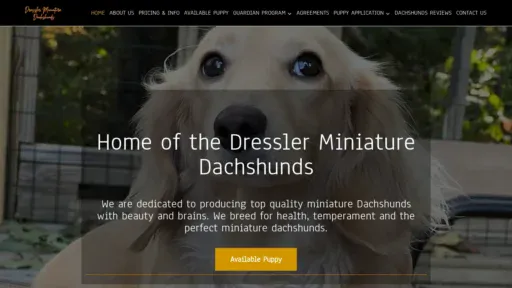 A screenshot of Dresslerminiaturedachshunds.com