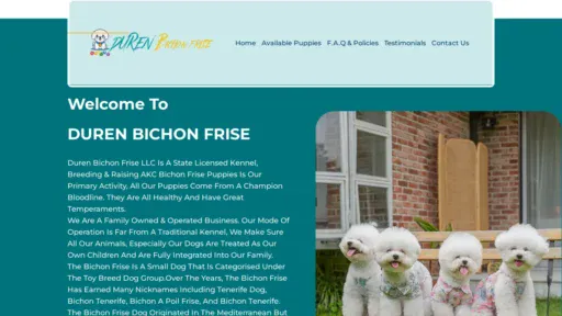 A screenshot of Durenbichonfrise.com