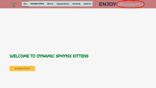 A screenshot of Dynamicsphynxkittenshome.com