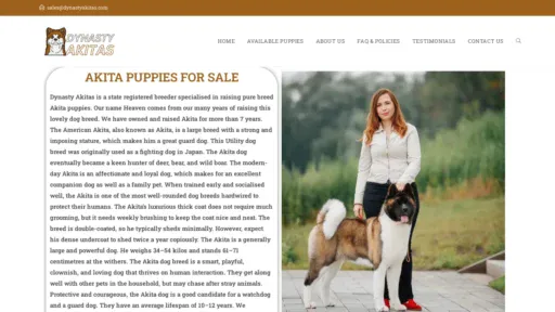 A screenshot of Dynastyakitas.com