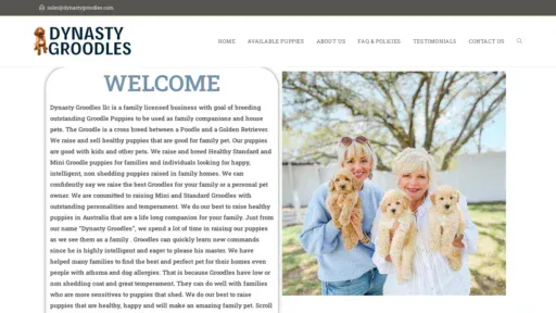 A screenshot of Dynastygroodles.com