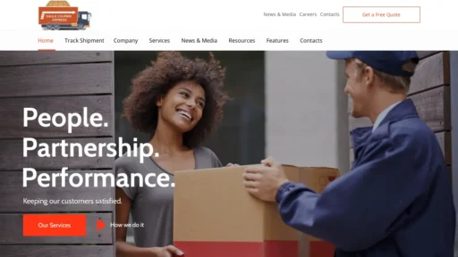 A screenshot of Eagleexpresscourierlogistics.com