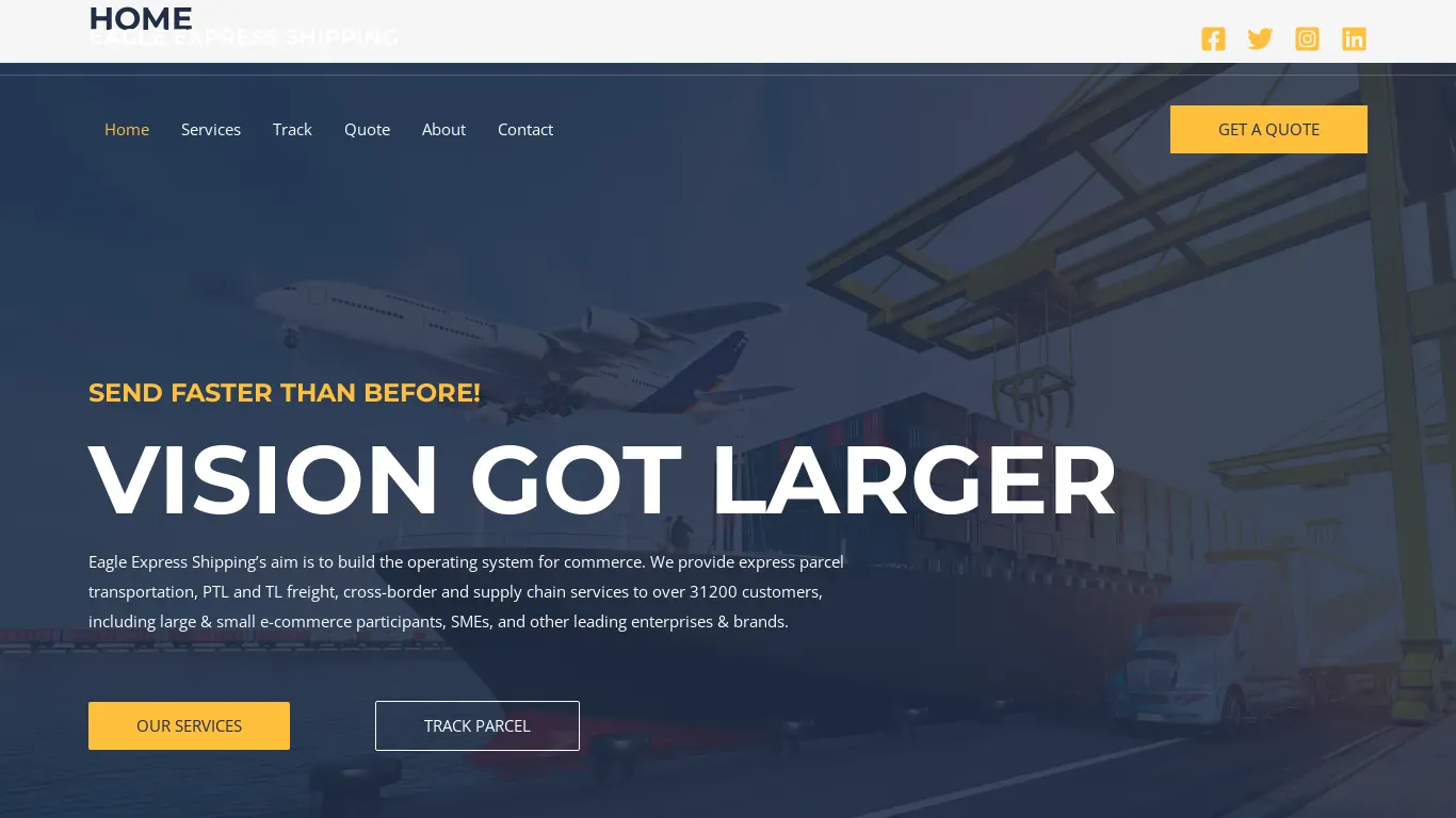 A screenshot of Eagleexpressshipping.net