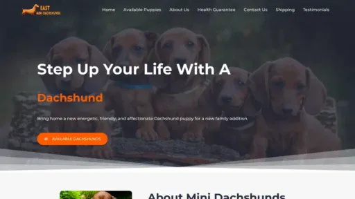 A screenshot of Eastminidachshunds.com