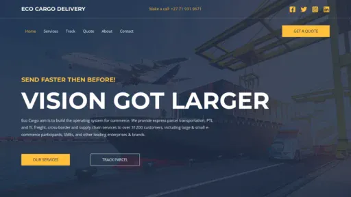 A screenshot of Ecocargodelivery.com