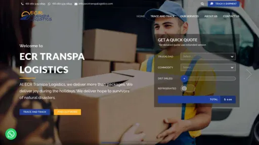 A screenshot of Ecrtranspalogistics.com