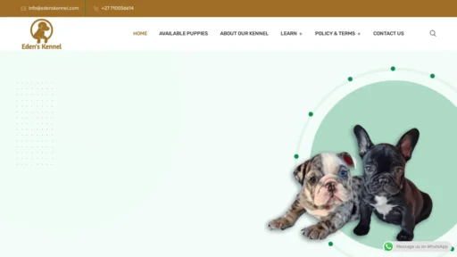 A screenshot of Edenskennel.com