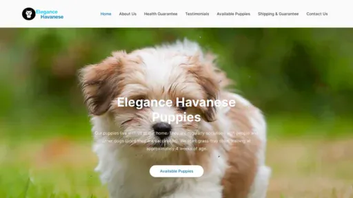 A screenshot of Elegancehavanesepups.com