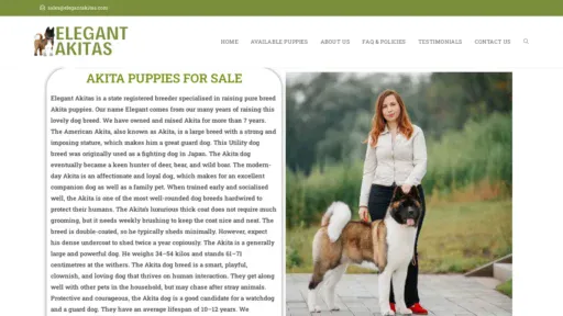 A screenshot of Elegantakitas.com