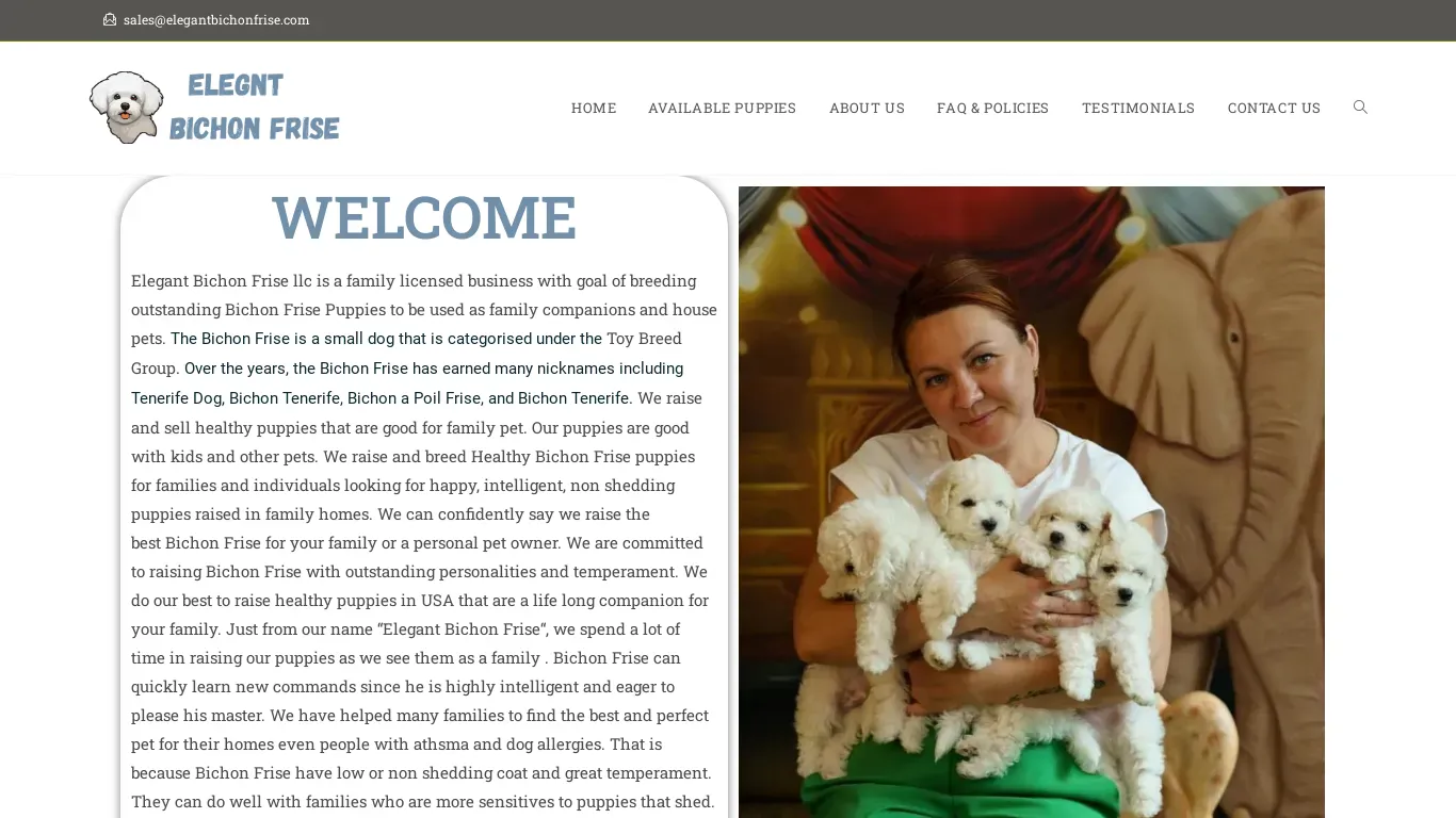is Elegant Bichon Frise – Licensed Bichon Frise Breeders legit? screenshot
