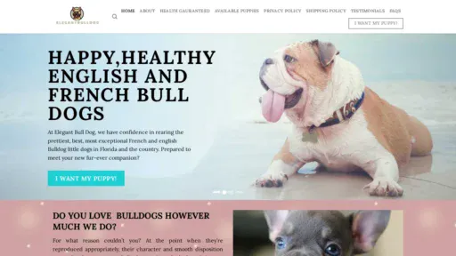 A screenshot of Elegantbulldog.com
