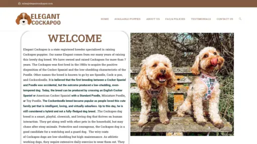 A screenshot of Elegantcockapoo.com