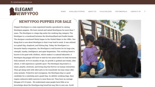 A screenshot of Elegantnewfypoo.com