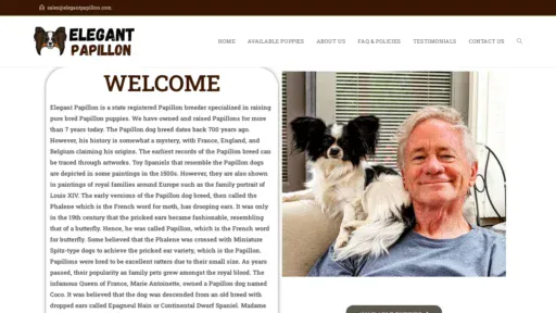 A screenshot of Elegantpapillon.com