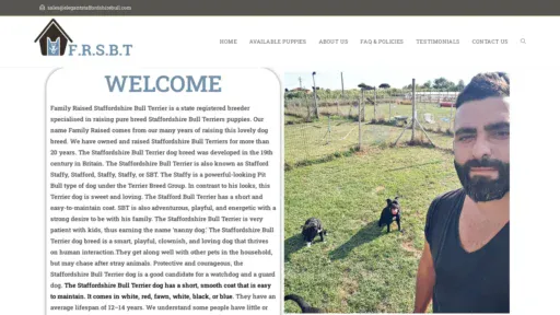 A screenshot of Elegantstaffordshirebull.com