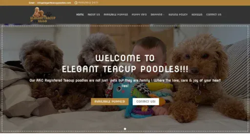 A screenshot of Elegantteacuppoodles.com