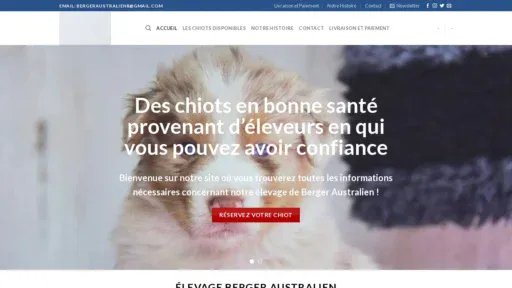 A screenshot of Elevagebergeraustralien.com