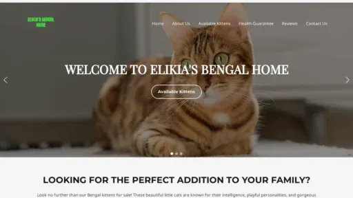 A screenshot of Elikiasbengalhome.com