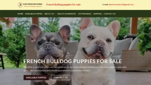 A screenshot of Elisefrenchiescom.com