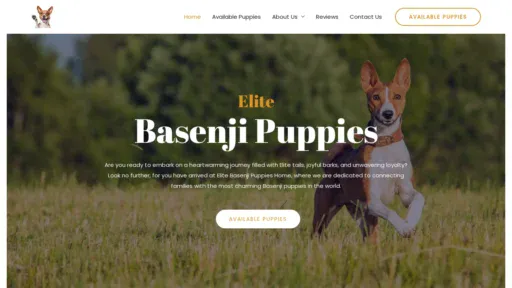 A screenshot of Elitebasenjipuppies.us