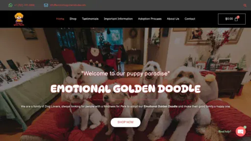 A screenshot of Emotionalgoldendoodle.com