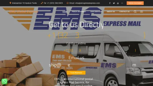 A screenshot of Emsglobalexpress.com
