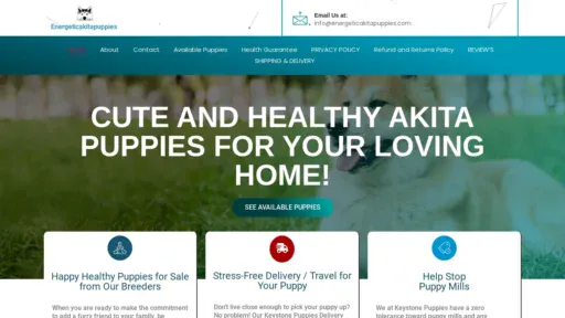 A screenshot of Energeticakitapuppies.com