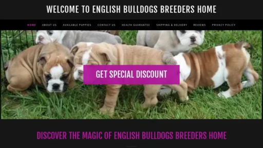 A screenshot of Englishbulldogsbreeds.com