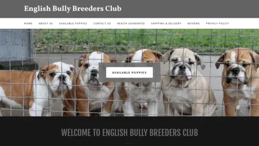 A screenshot of Englishbulldogsclub.com