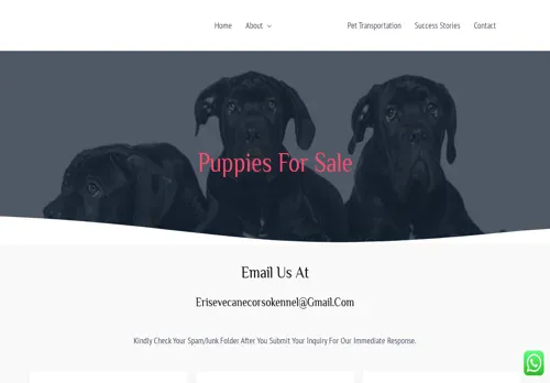 is erisvecanecorsokennel.com legit? screenshot