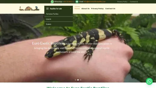 A screenshot of Euroexoticreptiles.com
