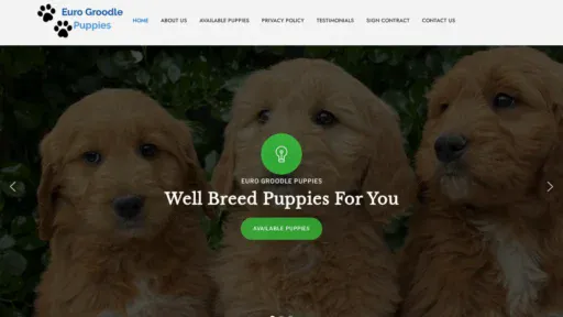 A screenshot of Eurogroodlepuppies.com