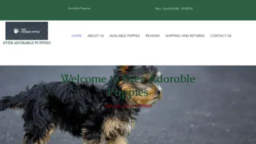 A screenshot of Everadorablepuppies.com