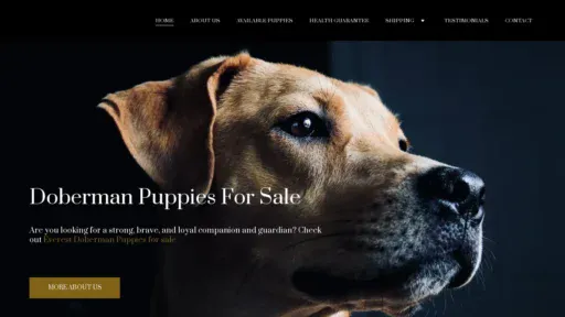 A screenshot of Everestdobermanhome.com
