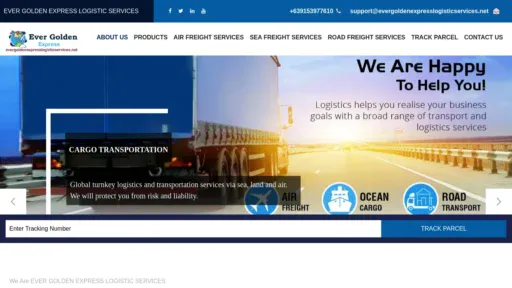 A screenshot of Evergoldenexpresslogisticservices.net