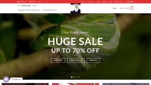 A screenshot of Exotic-reptiles.com