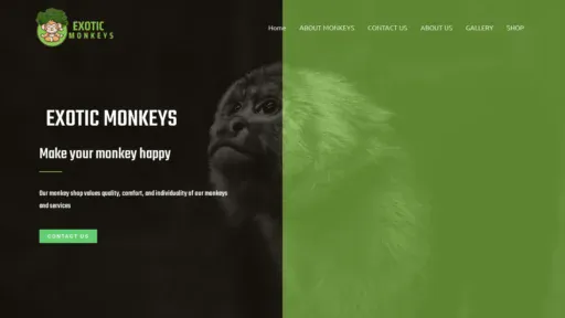 A screenshot of Exoticmonkeys4you.com