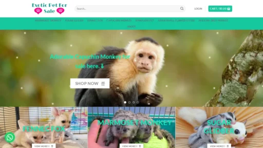 A screenshot of Exoticpetforsalenearme.net