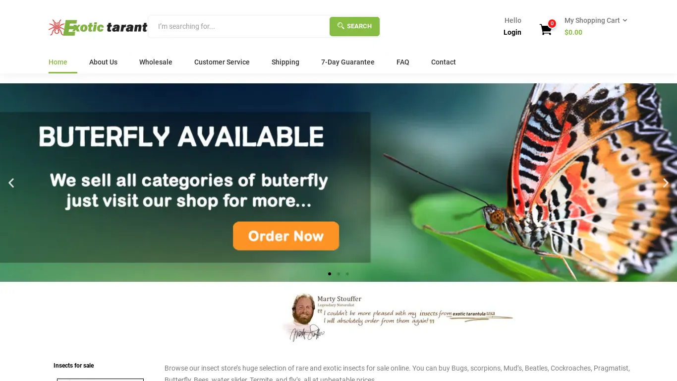 is exotictarantulausa.com legit? screenshot