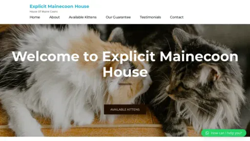 A screenshot of Explicitmainecoonhouse.com