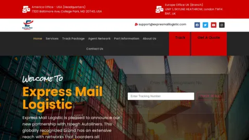 A screenshot of Expresmaillogistic.com