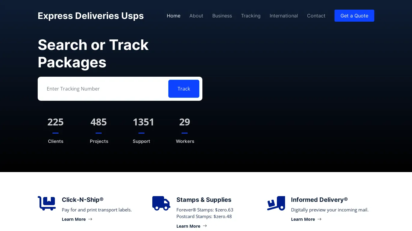 A screenshot of Expressdeliveriesusps.com