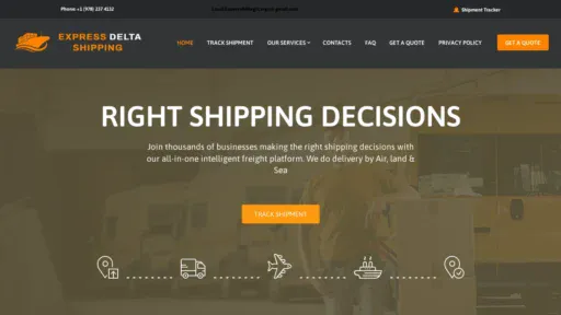 A screenshot of Expressdeltadelivery.com