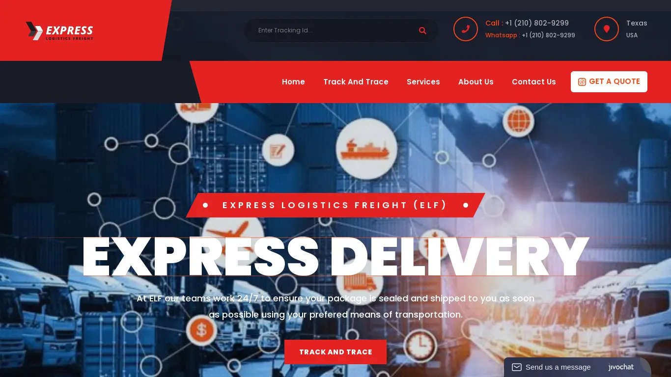 A screenshot of Expresslogisticsfreight.com