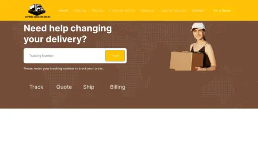 A screenshot of Expresslogisticsonline.com