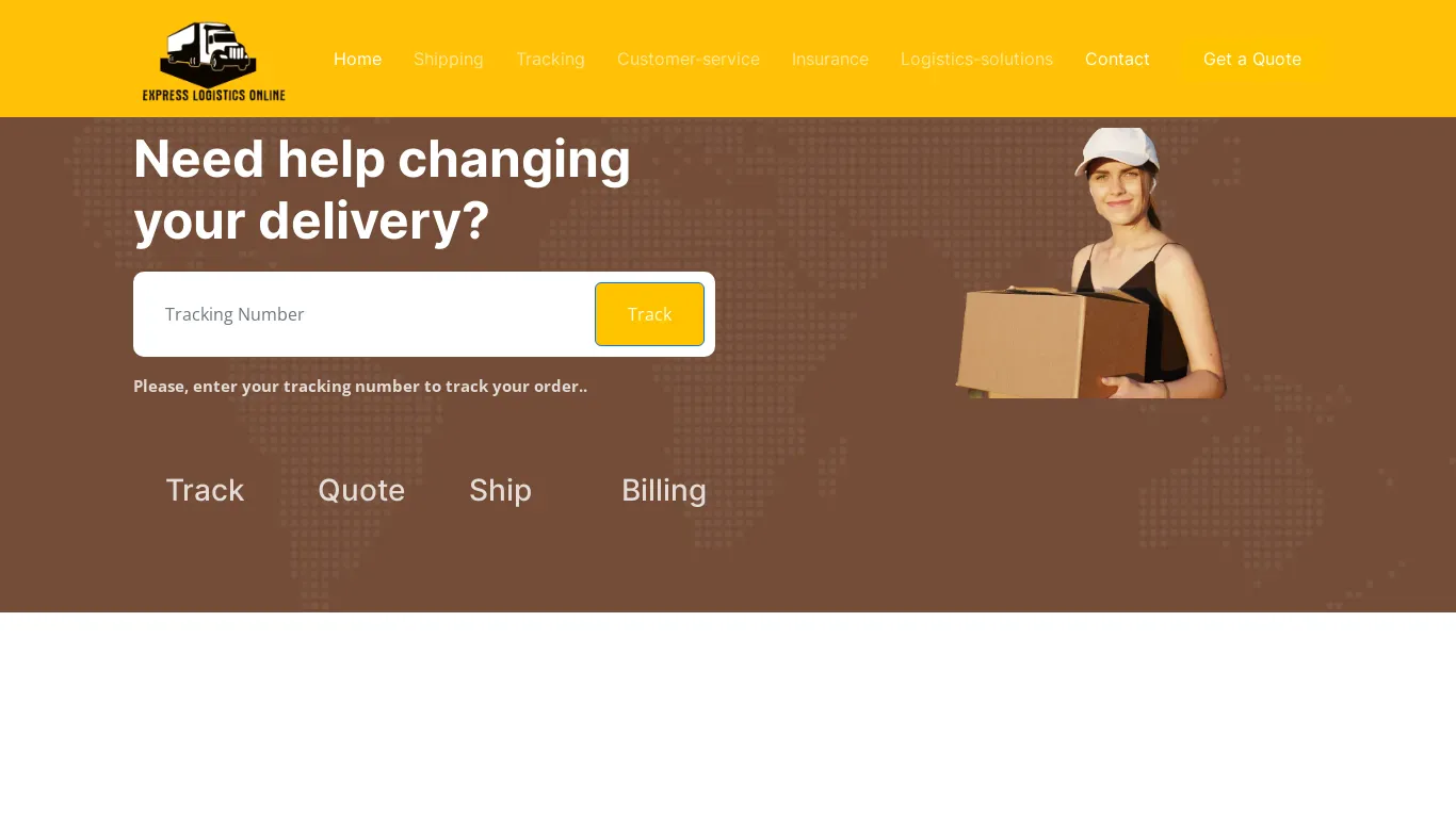 A screenshot of Expresslogisticsonline.com