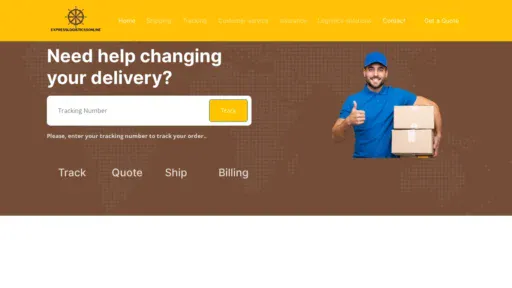 A screenshot of Expresslogisticssonline.com